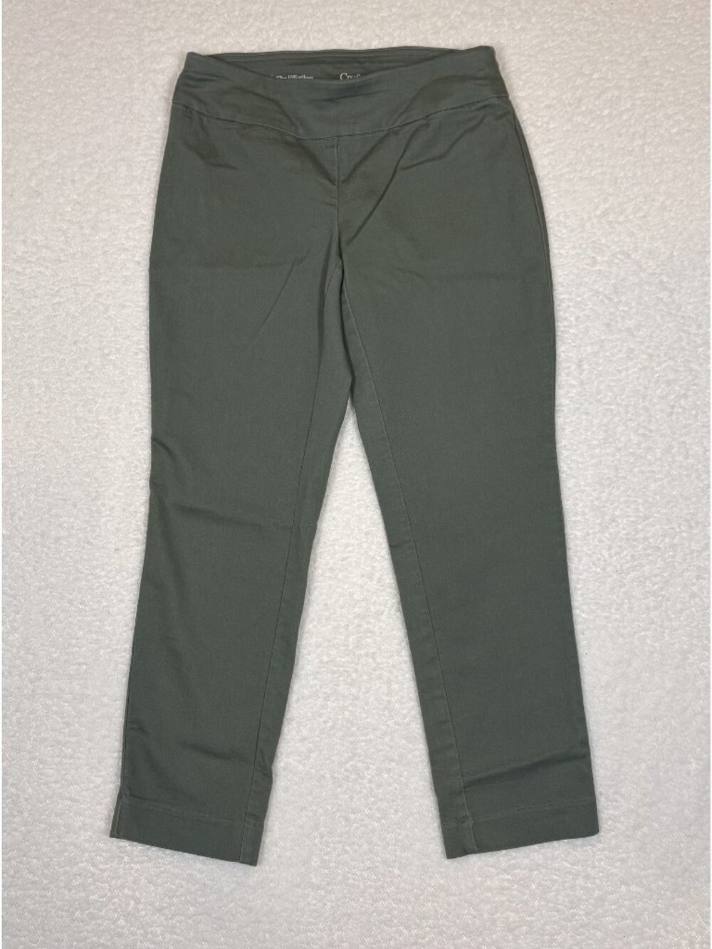 Croft & Barrow Womens 4P Petite Effortless Stretch Pants Olive Green Pull On